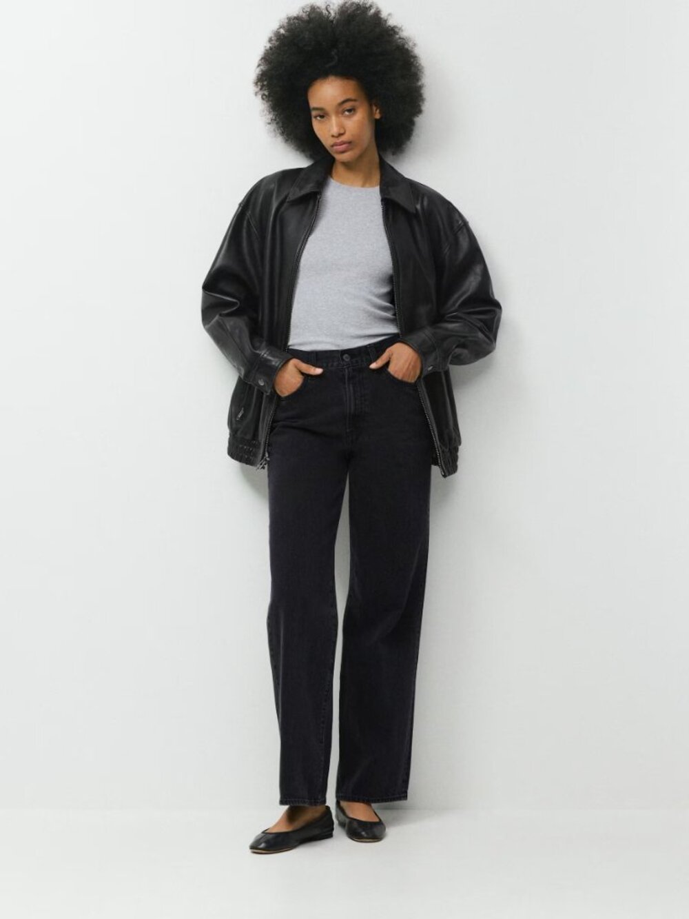 Aritzia Denim Forum Farrah Hi-Rise Wide Jean Black Size 28 L